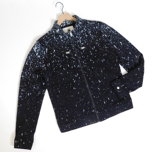 G-Star Other - Men’s G-STAR RAW Black & White Paint Splatter Jacket Slim-Fit Stretch ~ Medium